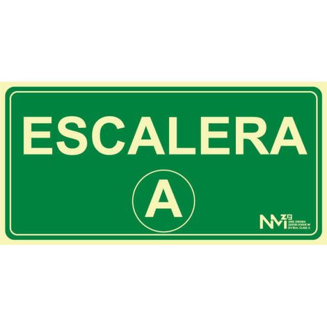 Señal escalera personalizable PVC o aluminio clase A 320 x 160 mm SEKURECO                                                   CLASE A (PVC 1 mm)