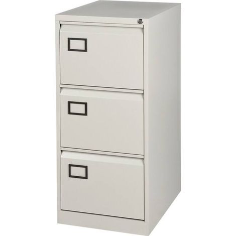 Bisley 3 Drawer Foolscap Filing Cabinet - Goose Grey