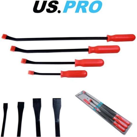 US PRO 4pc PRY BAR LEVER SET 200mm 300mm 450mm 600mm Wrecking Crowbar 6725 (1/4)