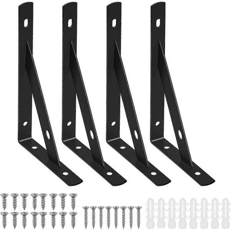 Supports d'étagère robustes, finition imperméable et antirouille pour une durabilité accrue, idéaux pour diverses pièces, y compris la cuisine et la salle de bain. (1/4)