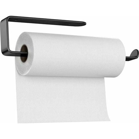 Portarotolo di carta igienica da parete Ulisem nero, portarotolo di carta igienica da parete autoadesivo o forabile da 33 cm, portarotolo di carta igienica in alluminio spaziale per cucina, bagno, arm (1/4)