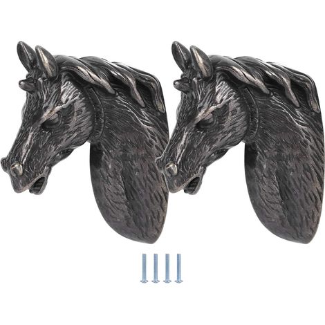 Filiyano-Ensemble de poignées rétro tête de cheval (noires) pour cuisine moderne et élégante H (1/5)