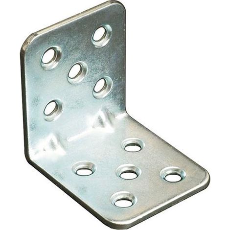 PIASTRA PER TRAVI PIEGATA 45X45MM L 40MM NERVATA ZINCATA BIANCO