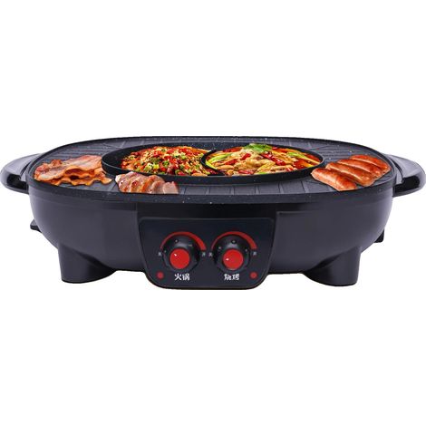 Pot Intégré Multifonctionnel, Puissance 2000W, Capacité 3L, 49x42x12 cm, Revêtement Antiadhésif, Sert 5-6 (1/5)