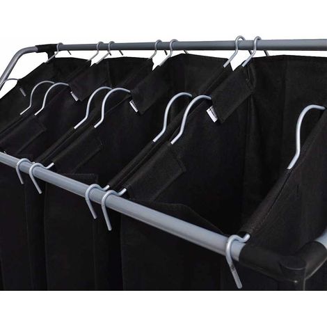 vidaXL Separador de colada con bolsas 2 unidades negro y gris (1/2)