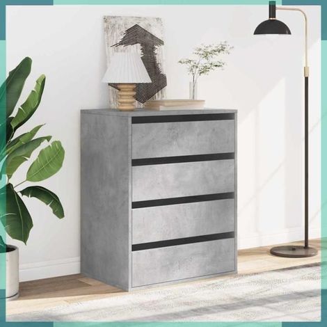 852873 Commode d'angle gris béton 60x41x76 cm bois d'ingénierie (1/5)