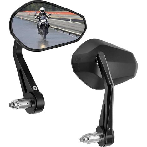 Motorrad Lenkerendenspiegel E-geprüft, 360° drehbar, 22mm, für Roller & ATV (1/5)