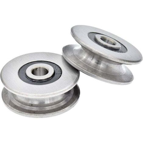 Poulie de roulement à billes en acier inoxydable avec rainure en U profonde de 8 mm, 250 kg, poulie en métal pour guide de levage, diamètre intérieur (40 x 13 mm) (1/3)
