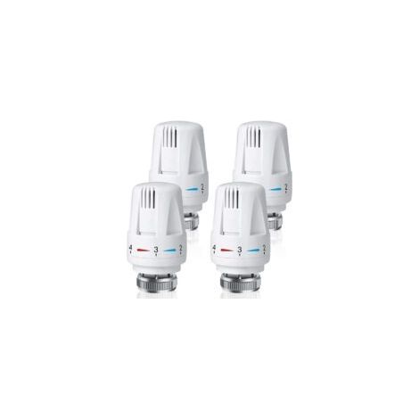 Set mit 4 Thermostatventilen für Heizkörper, Thermostatköpfe M30 x 1,5, Thermostatventile für Heizkörper für Zuhause und Büro, Ersatz-Thermostat für Heizkörper – Crezuo