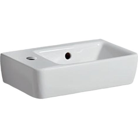 Lave-mains Geberit Renova Compact, Blanc, 40x15x25cm, trou de robinetterie à gauche, sans plage de dépose