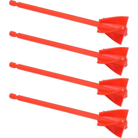 4 Pales de Mélangeur en Résine, Mélange Homogène Puissant, 5 Lames Réutilisables, Accessoire Perceuse pour Peinture, Rouge, Lot de 4 (1/5)