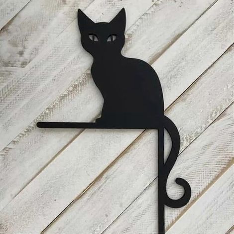 Décoration de porte chat adorable 2024, cadre de porte d'Halloween, accent d'angle, décoration de fête chat noir (1/5)