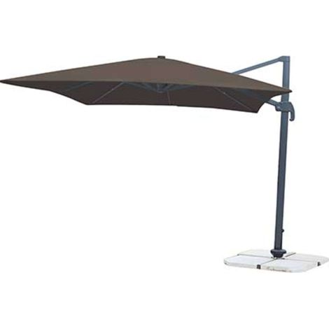 Ombrellone Da Giardino In Alluminio - Palo Laterale Domus Poly Tortora Mt 3X3 Palo Mm 77X53