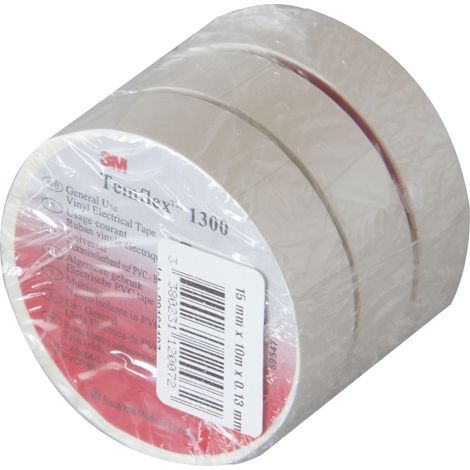 Lot de 3 rouleaux ruban adhésifs 15mm x 10m - Blanc - 3MM