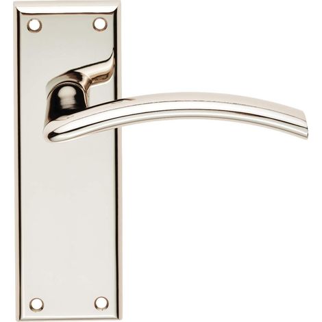 Poignée de porte en laiton Nickel poli (1/5)