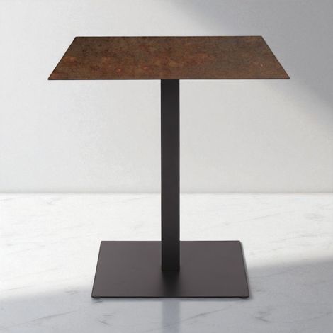 Tavolo quadrato da bar pub ristorante per esterno 70x70 cm piano in HPL Corten H 74 (1/3)