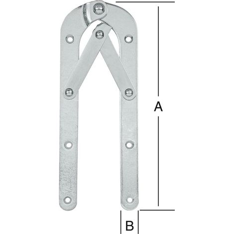 Vormann Leiterband gebogen mit Feststeller 250x21x4 mm verzinkt (1/2)