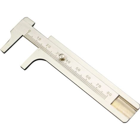 Pied à Coulisse en Laiton Antique Or Échelle en Millimètres pour Mesurer Profondeur et Composants de Bijoux, Outil de Précision Mini pour Pierres Précieuses (1/5)