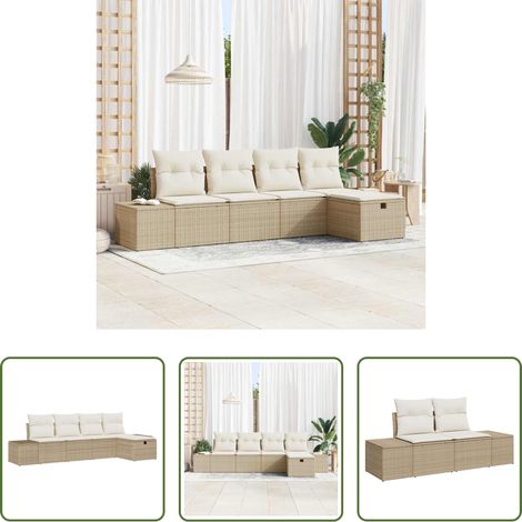Poly-Rattan - Sofa Set mit Kissen 5 pcs Poly-Rattan (1/5)