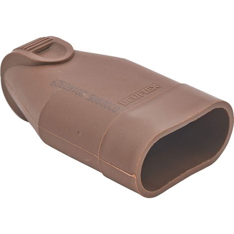 Connecteur Électrique Femelle D.4mm Avec Éclipse Adaptateur Prise Plate Raccord Fiche Protégée Sortie Droite à Coiffe Marron 713460