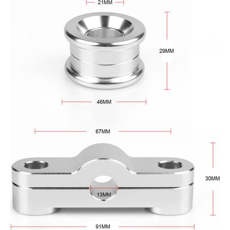 Modification for vehicles, suitable for Honda Civic B16 B18 from 1988 to 2000: Aluminum alloy shift ring kit, shift stabilizer, one-piece silver.--BIEMMEDUE (1/4)
