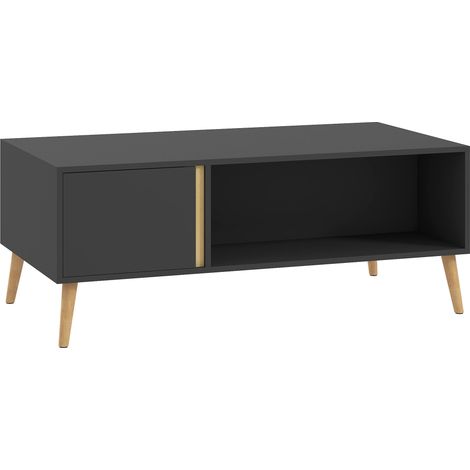 Modern Grey Coffee Table with Storage Compartments,Rectangular Center Table for Living Room,Dimensions 115x58x45cm