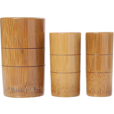 Lot de 3 tasses en bambou pour ventouses (1/3)