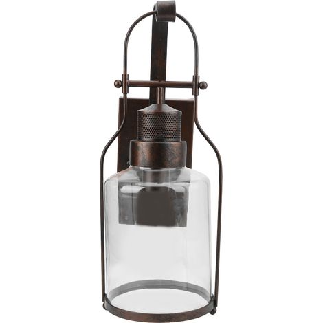 Lampadaire mural LED rétro industriel style E27/E26 en verre, idéal pour décoration couloir bar café (1/5)