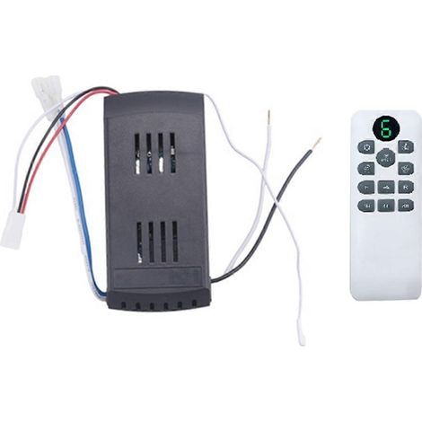 Kit de télécommande pour ventilateur de plafond 50 W, 6 vitesses, fonction minuterie, télécommande de remplacement pour ventilateurs de plafond CC (1/4)