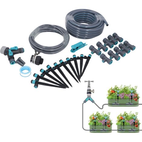 Drip Irrigation Kit 10m Hose Adjustable Spray Nozzle Plant Watering System for Lawn Garden Courtyard Greenhouse (1/5)