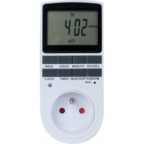 Programmateur Prise Électrique, Minuteur Prise Électrique Hebdomadaire avec 10 Programmes, Prise Programmable 24H/7J avec LCD Écran(1 PCS) (1/5)
