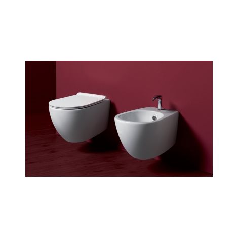Bidet vignoni sospeso bianco lucido monoforo VI19 completo di set di fissaggio f85 (1/2)