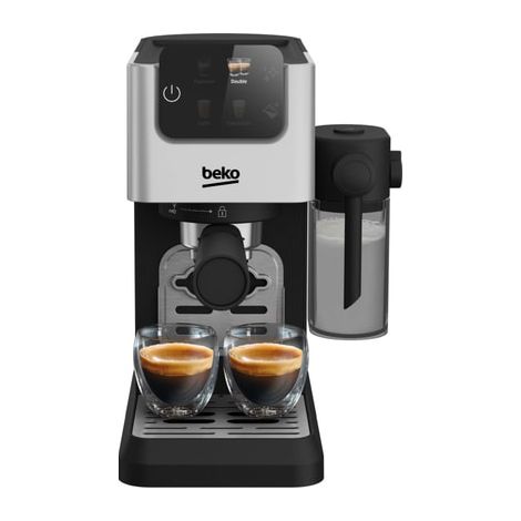 Beko – Cafetière à dosettes expresso automatique 15 bars – Écran tactile – Réservoir 1.1L – 4 recettes : expresso, cappuccino, latte, double expresso