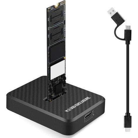 SSD Docking Station, USB 3.2 Ge 2 10G M.2 NVMe SATA, NVMe NGFF SSD Hard Drive Adapter for 2230, 2242, 2260, 2280 SSDs (1/5)