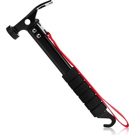 BelleRise – Leichter und vielseitiger Campinghammer aus Aluminium, ideal für Zelte, Wanderungen und Gartenarbeit – Schwarz (1/5)