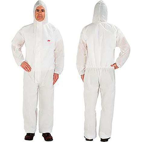 3M – Combinaison de protection à capuche jetable – Tissu SMS blanc – Taille M – Type de protection anti-liquide 6 – Zip