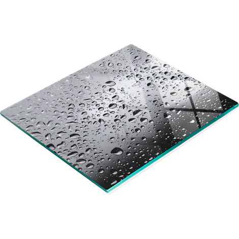 Tablero de vidrio decorativo multifuncional con estampado de gotas de agua, 60x52 cm.
