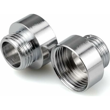 Adaptateurs de robinet laiton chromé 3/4' vers 1/2' – Raccords femelle mâle – 2 pièces pour conduites d'eau et systèmes d'arrosage (1/5)
