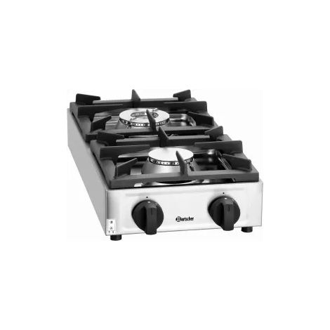Réchaud inox à gaz 2 feux, 11 000 W, GAZ