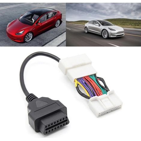 Pour Tesla-modèle 3 Y adaptateur de connecteur Obd à Obd2 16pin câble d'outil de Scanner de voiture (1/3)