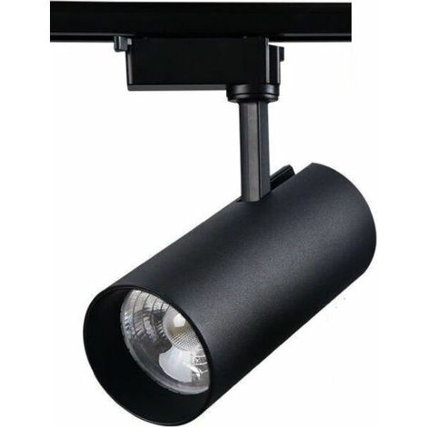 Projecteur sur rail LED, éclairage sur rail COB haute puissance,décoration maison (coquille noire-lumière blanche-6000K, 20w) (1/5)