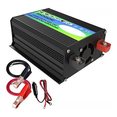 Onduleur de puissance 300 W, onduleur de voiture portable, comprend un adaptateur de voiture, 2 prises de courant CA, des essentiels de voyage et de camping (1/5)
