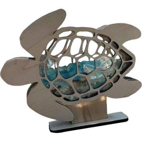 Turtle Glass Storage Box, Wooden Seashell Display Case, Sea Turtle Shaped, Clear Lid Memory Holder, Keepsake Organizer for Shelf, Table, Window, Home, Bedroom, Wood (1/5)
