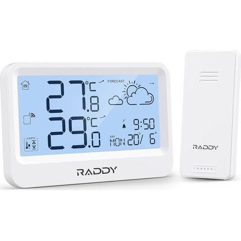 Station Météo Numérique Maison, Thermomètre Intérieur Extérieur avec Prévisions Météo, Moniteur Température avec Alerte Gel, Réveil, Fonctionne à Piles, pour Maison et Jardin (1/5)