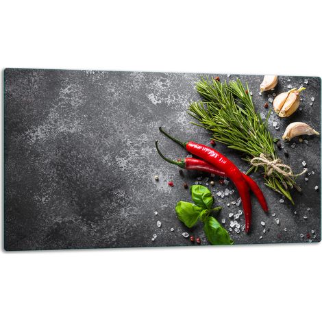 Tagliere della lastra di vetro 52x30 peperoncino (1/5)