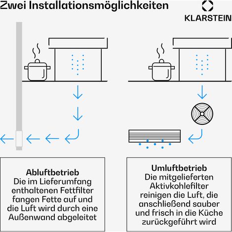 Klarstein Royal Flush Eco Dunstabzugshaube 60 cm - Versenkbar, 576 m³/h Abluft, Touch-To-Slide, LED-Beleuchtung, A+ Energieeffizienz, Edelstahl & Glas, Umluft & Abluft (1/2)