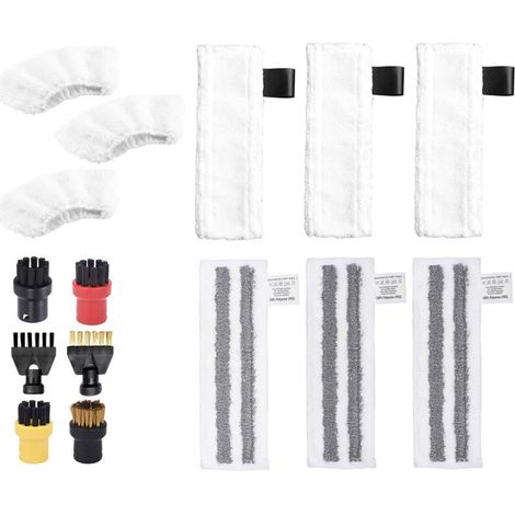 15 Pcs Accessoires pour Karcher Nettoyeur Vapeur SC1 SC2 SC3 SC4 SC5, Pieces Detachees Brosse et Chiffons pour Karcher Nettoyeur Vapeur Sol