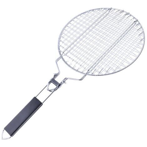 Filet de cuisson en acier inoxydable BBQ de poulet de vache rond, amovible brûlé, 28 28 1.8cm (1/5)