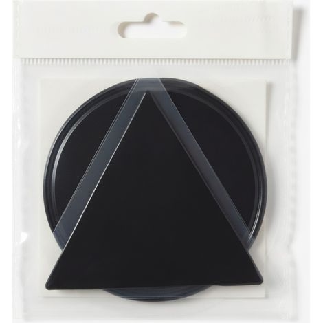 Alfombrilla antideslizante nano negra forma redonda y triangular, en bolsa OPP (1/5)