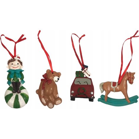 Ciondolo a forma di albero di Natale, 6x7 cm, con motivi misti. (1/5)